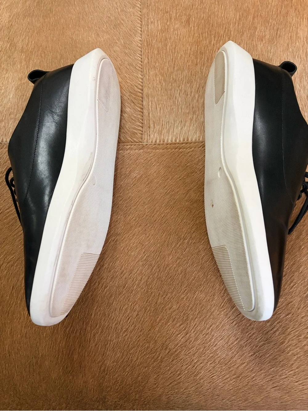 Express Black Leather Derby Shoes with White Sole